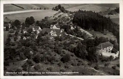 Ak Göppingen in Württemberg, Burg Hohenstaufen, Fliegeraufnahme, Wäscherhof mit Schloss