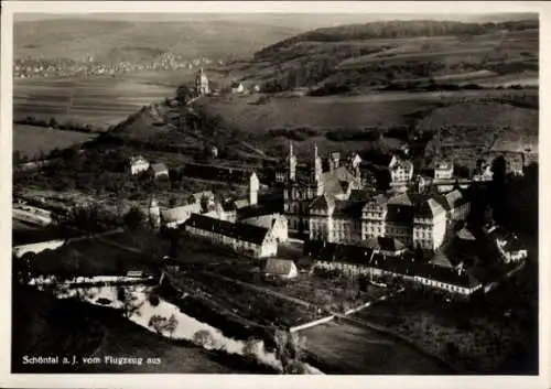 Ak Schöntal an der Jagst Württemberg, Kloster Schönthal, Luftaufnahme