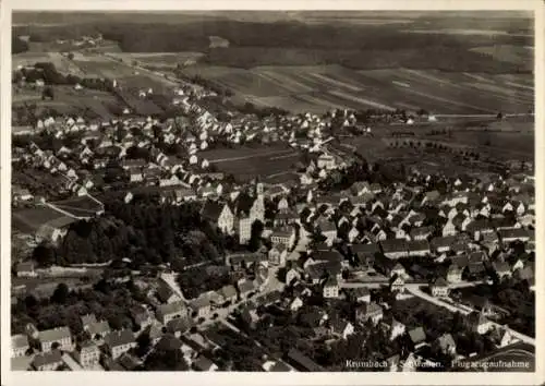 Ak Krumbach in Schwaben, Krumbad, Luftaufnahme von  Häuseransicht, ländliche Umgebung