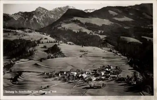 Ak Imberg Sonthofen im Oberallgäu Schwaben, Aussicht auf Imberg, b. Sonthofen, vom Flugzeug aus, 