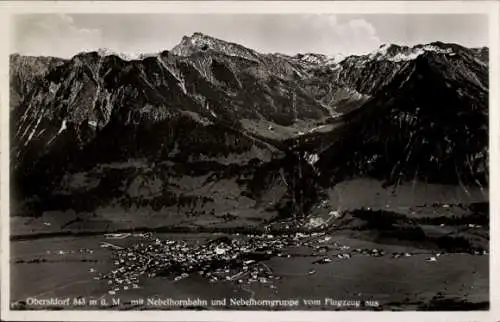 Ak Oberstdorf im Oberallgäu, Luftaufnahme von  Nebelhornbahn, Nebelhorngruppe, Berge
