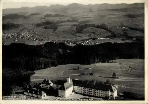 Ak Lindenberg im Allgäu Schwaben, Luftaufnahme, Genesungsheim, Landschaft, Allgäu