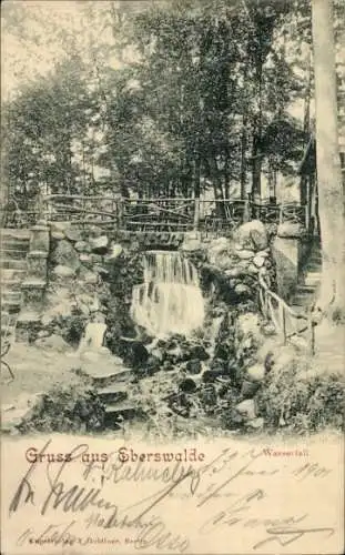 Ak Eberswalde in der Mark, Wasserfall, Gruß aus Eberswalde