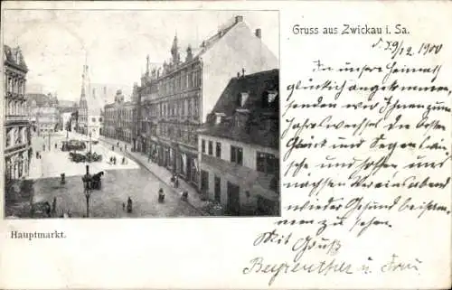 Ak Zwickau in Sachsen, Hauptmarkt