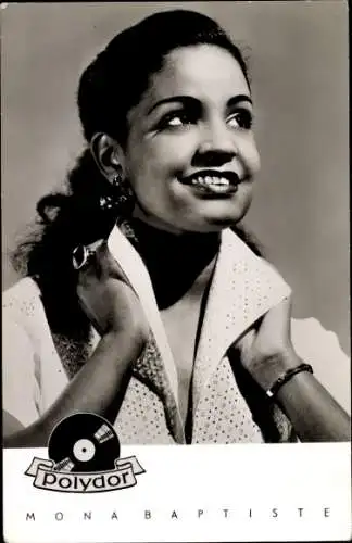 Ak Sängerin und Schauspielerin Mona Baptiste,  Polydor, Portrait, Autogramm
