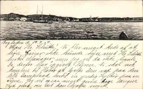 Ak Mariager Dänemark, Mariager Fjord, aufgenommen von der Schütte