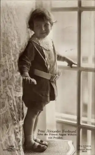 Ak Prinz Alexander Ferdinand von Preußen, Sohn des Prinzen August Wilhelm, Portrait