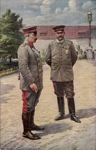 Ak Kaiser Wilhelm II., Generalfeldmarschall Paul von Hindenburg, Schloss zu Posen, 1915