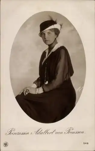 Ak Prinzessin Adalbert von Preußen, Adelheid von Sachsen Meiningen, Portrait, NPG 5418