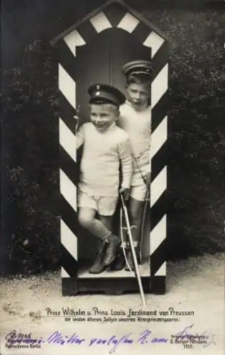 Ak Die ältesten Söhne des Kronprinzenpaares, Prinz Wilhelm, Prinz Louis Ferdinand, PH 2285