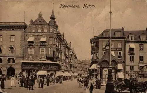 Ak Kopenhagen Dänemark, Nytorf, Straße, Geschäfte