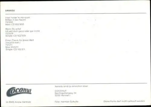 Foto Band Xanadu, Portrait, Autogramm