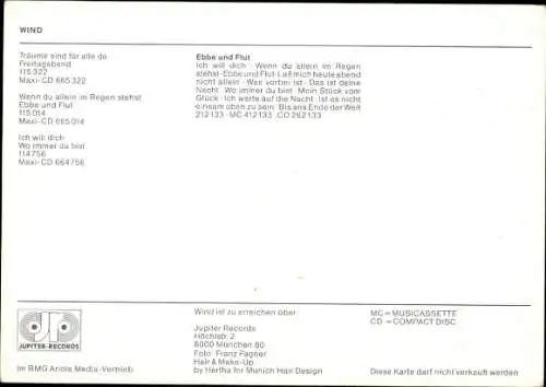 Foto Band Wind, Portrait, Autogramm