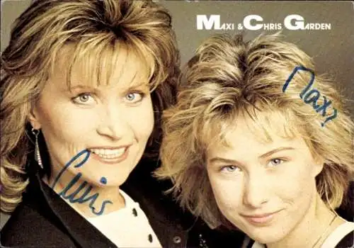 Foto Sängerinnen Maxi und Chris Garden, Autogramme