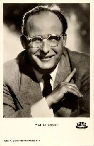 Ak Schauspieler Walter Gross, Portrait, Heimweh nach Dir, Autogramm