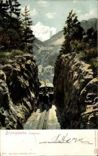 Ak Brünigbahn, Passhöhe, Zahnradbahn
