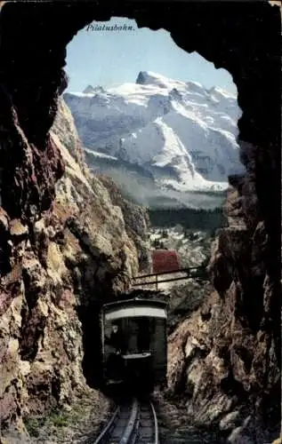 Ak Die Pilatusbahn fährt aus dem Tunnel, Fahrer, Alpen, Titlis