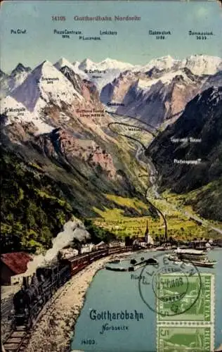 Ak Schweiz, Gotthardbahn, Nordseite