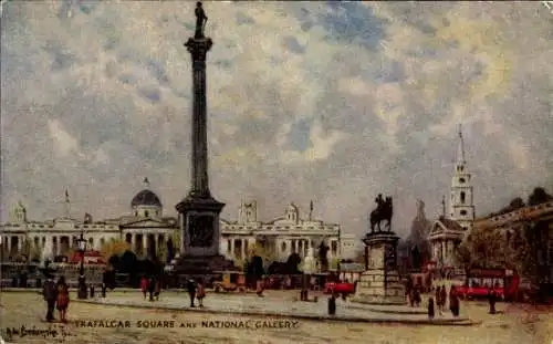 Künstler Ak Breanski, London City, Trafalgar Square, National Gallery
