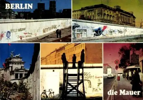 Ak Berlin Mitte, Mauer, Straßenpartie, Brandenburger Tor, Gestapo Hauptquartier