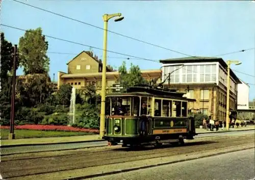 Ak Historische Straßenbahn Nr. 29, Jahrgang 1901, vor der HOG Stadtterrasse