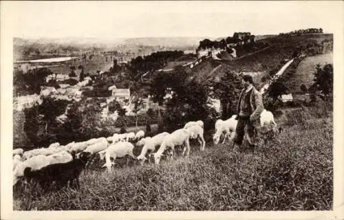 Ak Arques la Bataille Seine Maritime, Vue prise de la cote de Gruchet