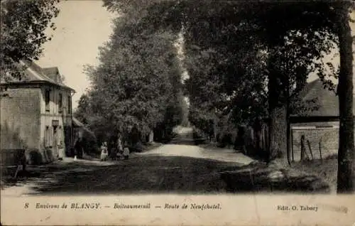 Ak Boiteaumesnil Blangy sur Bresle Seine Maritime, Straße nach Neufchatel