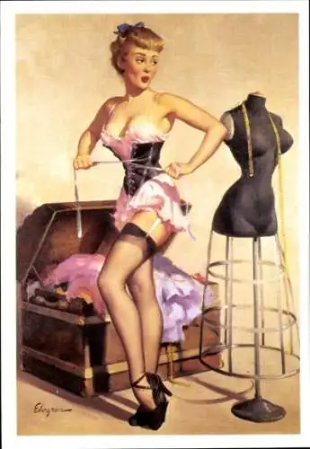 Künstler Ak Elvgren, Gil, Frau, Erotik, Waisted Effort