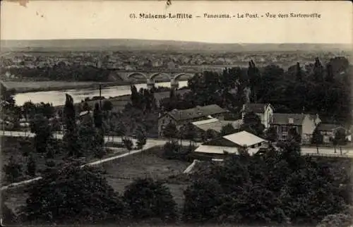 Ak Maisons Laffitte Yvelines, Panorama, Le Pont, Vue vers Sartrouville
