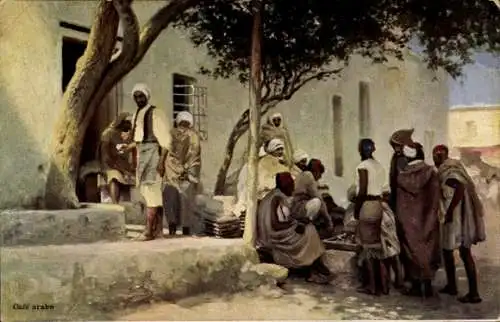 Künstler Ak Cafe arab, Brettspiel