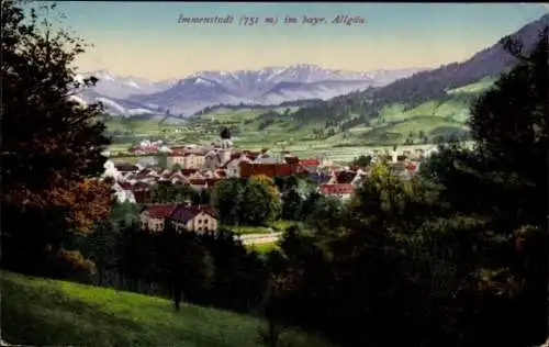Ak Immenstadt im Allgäu Schwaben, Blick auf den Ort mit Umgebung, Purger und Co., 8663