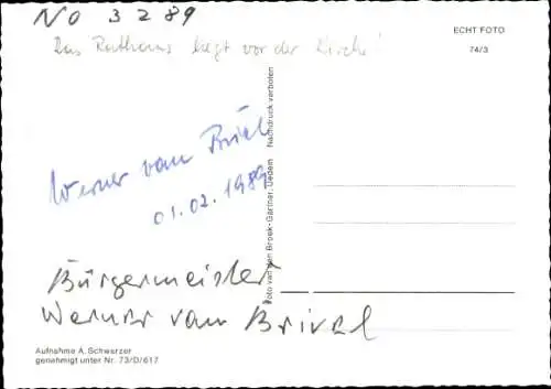 Ak Autogramm Werner van Briel, Bürgermeister von Uedem