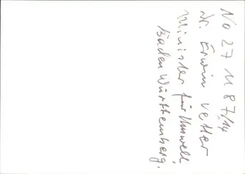 Foto Politiker Erwin Vetter, CDU, Autogramm