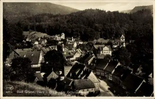 Ak Bad Grund im Harz, Totalansicht, Blick vom Gittelderberg