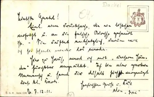 Künstler Ak Dackelmutter mit Welpen