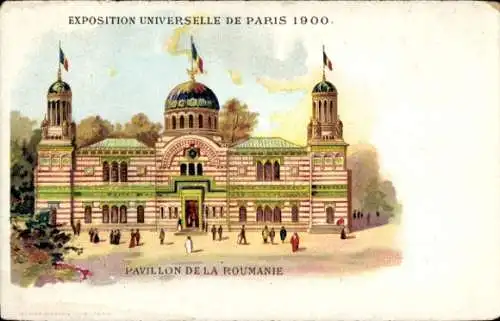Ak Paris I Louvre, Pavillon de la Roumanie, Exposition Universelle 1900, Architektur, Farbig