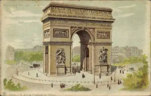 Ak Paris VIII Élysée, Arc de Triomphe, Gebäude, Menschen, Landschaft