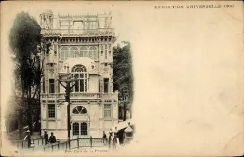 Ak Paris I Louvre, Pavillon de la Presse, Exposition Universelle 1900, historisches Gebäude