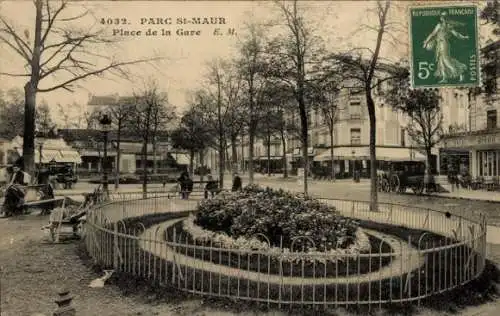 CPA Saint Maur des Fossés Val de Marne, Parc, Place de la Gare