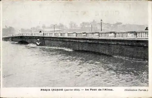 CPA Paris Inonde 1910, Pont de l'Alma