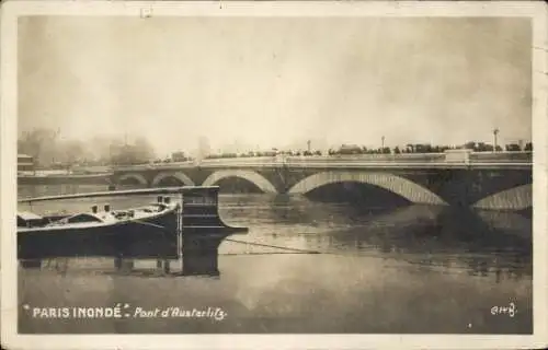 CPA Paris XII., Pont Austerlitz, Inondation