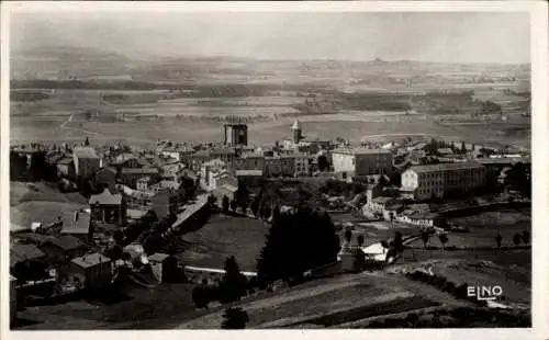 Ak Saugues Haute Loire, Gesamtansicht, route du Puy