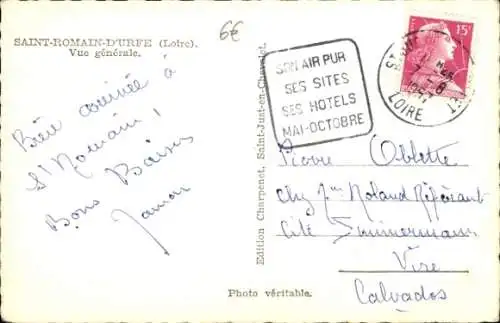 Ak Saint Romain d’Urfé Loire, Gesamtansicht