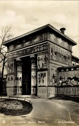 Ak Berlin Tiergarten, Zoologischer Garten, Straußenhaus