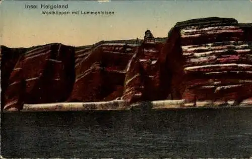Ak Nordseeinsel Helgoland, Westklippen, Lummenfelsen