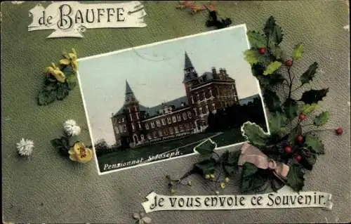 Ak Arras Pas de Calais, Historisches Gebäude, Postkarte, Grüne Verzierungen, Bunte Blumen, Fra...