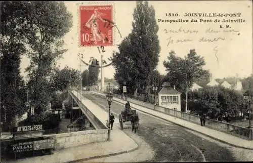 CPA Joinville le Pont Val de Marne, Perspective du Pont de Joinville