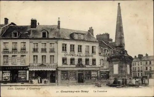 CPA Gournay-en-Bray Seine Maritime, Fontaine