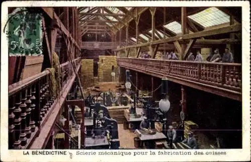 Ak Fécamp Seine Maritime, La Benedictine, Schreinerei bei der Herstellung von Fässern