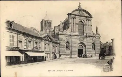Ak Fécamp Seine Maritime,  L'Eglise de la Trinité, historische Architektur, Straßenansicht
